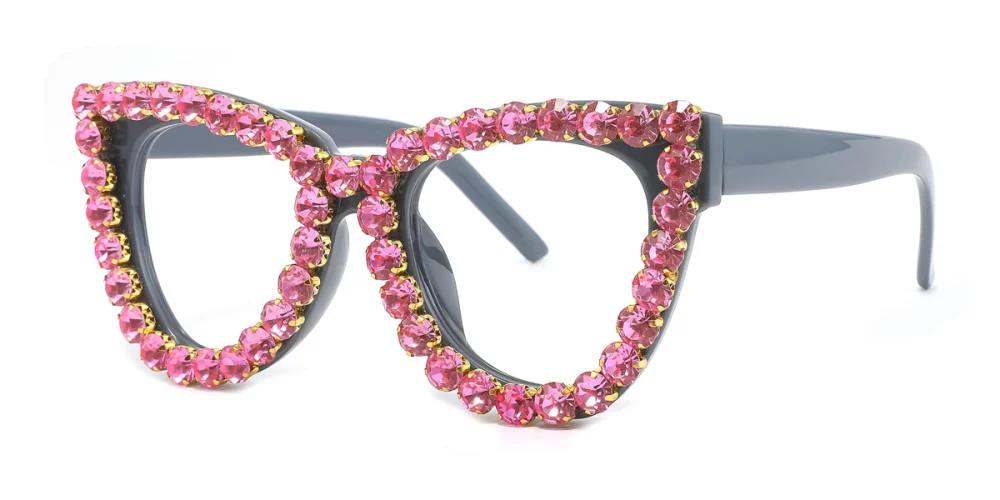 Pink eyeglasses sale with rhinestones