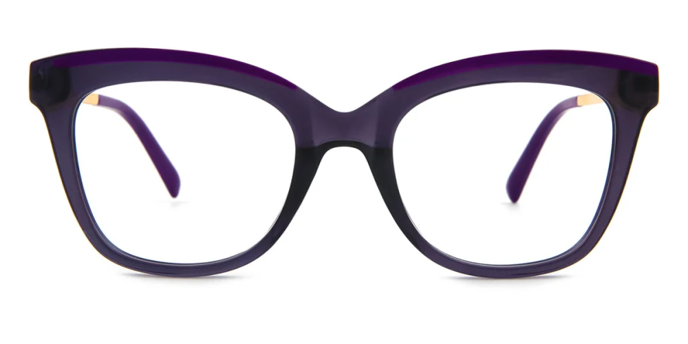 Chassis Rectangular Frame in Fancy Purple for Women Eyeglasses High End Designer Prescription Glasses Blue Light - Vint & York