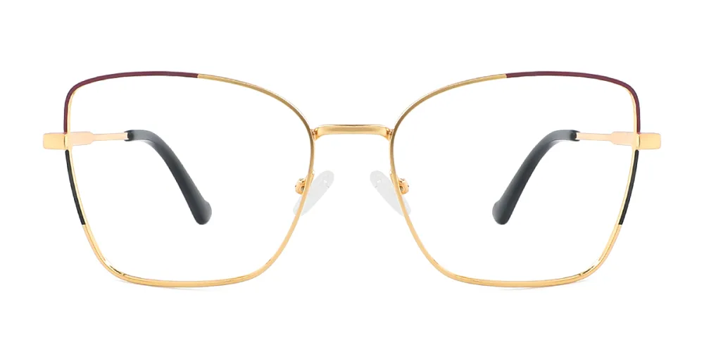 Gold Rectangle,irregular Retro,unique,business Eyeglasses