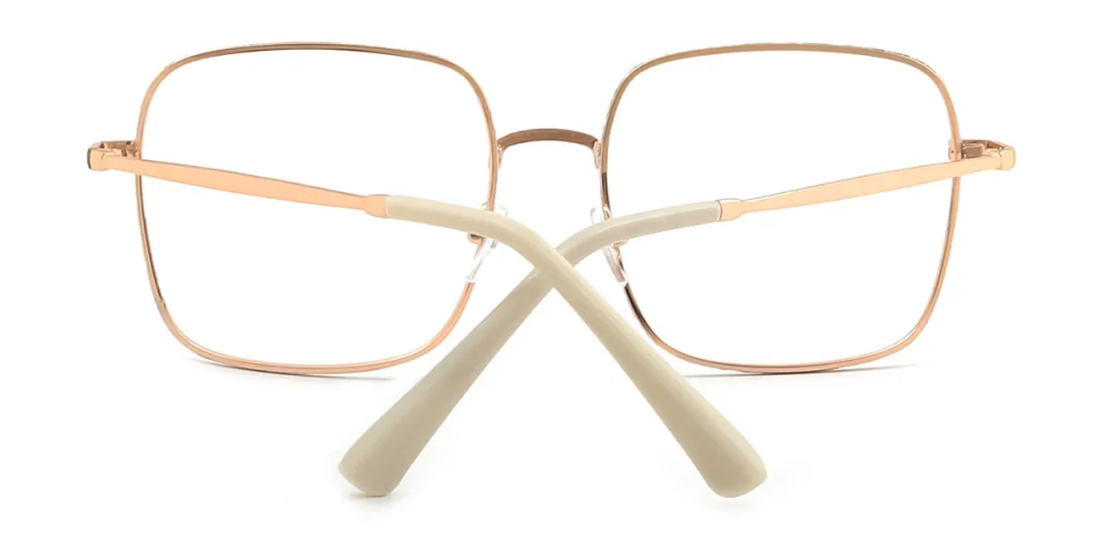 Gold Rectangle,irregular Retro,unique,business Eyeglasses