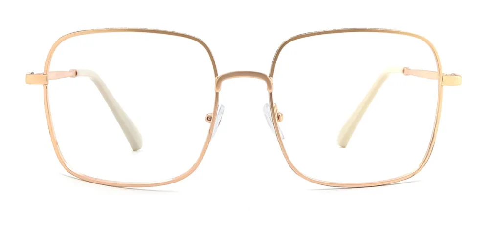 Gold Rectangle,irregular Retro,unique,business Eyeglasses