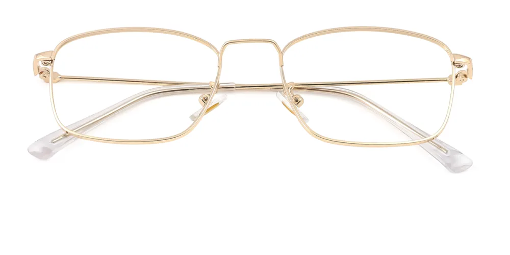 Gold Rectangle,irregular Retro,unique,business Eyeglasses