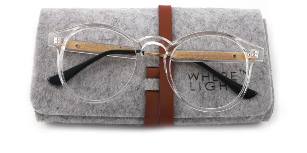 Clear Round Retro Custom Engraving Eyeglasses