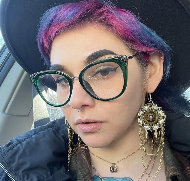Cat eye glasses green on sale