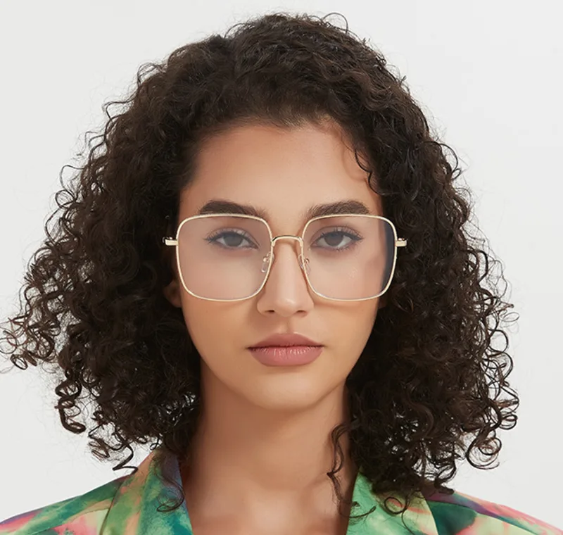 Gold Rectangle,irregular Retro,unique,business Eyeglasses
