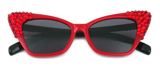 244 Charla Cateye red glasses