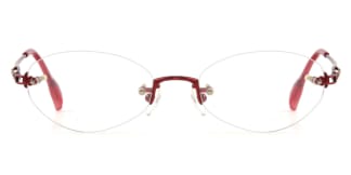 5019 Angelica Oval red glasses