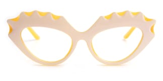 9149 Riya Cateye,Geometric yellow glasses