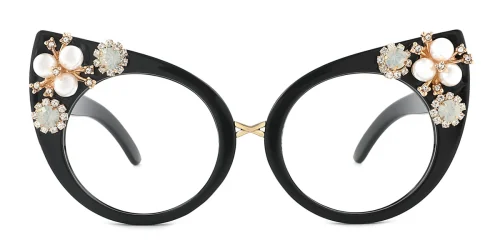 0073 Andrea Cateye black glasses