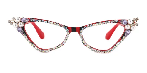 0077 Adelina Cateye red glasses