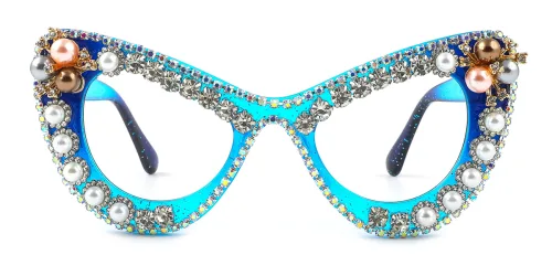 0078 Nevin Cateye blue glasses