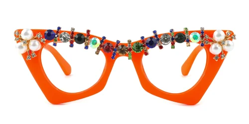 0080 Primrose Cateye orange glasses