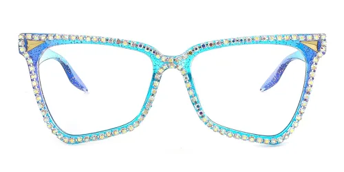 0081 Madras Cateye blue glasses