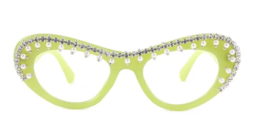 0082 Ollie Cateye green glasses