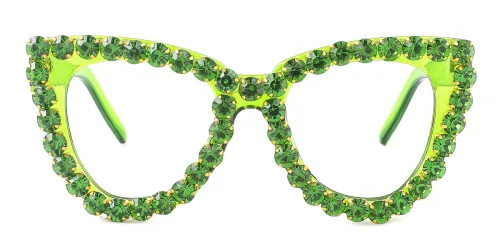 0086-1 Sydney Cateye green glasses