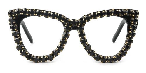 0086 Pansy Cateye black glasses