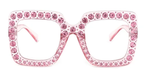 0088 Glenda Rectangle pink glasses