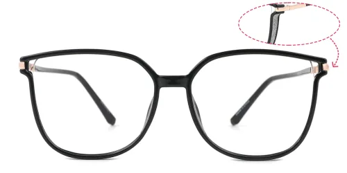 0102 Hecate Rectangle black glasses