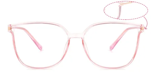 0102 Hecate Rectangle pink glasses