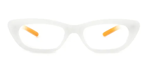 018 Odette Cateye white glasses