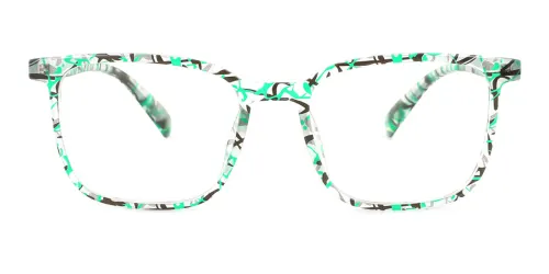 022 Stephanie Rectangle green glasses