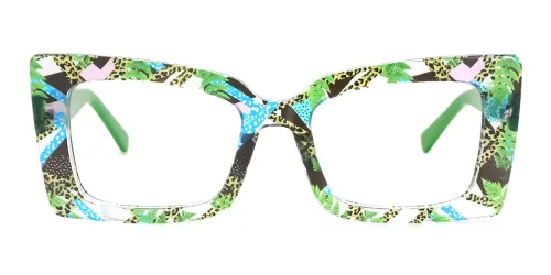 032 Truda Cateye green glasses