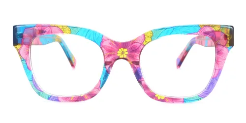 037 Rosamond Rectangle floral glasses