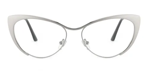 0752 Elinor Cateye silver glasses