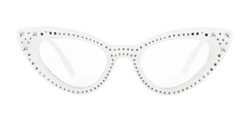 12597 CAMILLA Cateye white glasses