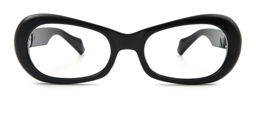 1411 Irvette Oval black glasses