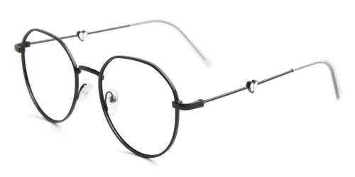 142T Siobhan Oval,Geometric black glasses