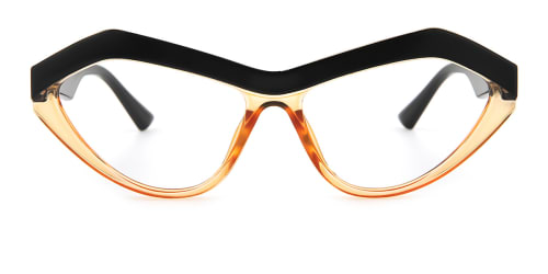 1501C1 Geena Cateye,Geometric brown glasses