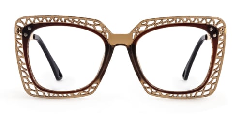 15221 Christine Rectangle brown glasses