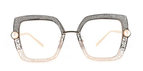 15472 Xela Geometric grey glasses