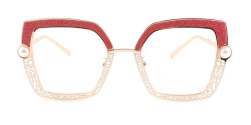 15472 Xela Rectangle red glasses