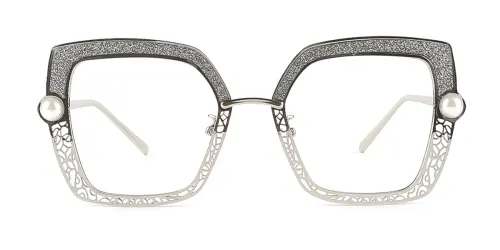 15472 Xela Geometric silver glasses