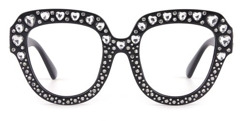 1556 Allegra Rectangle, black glasses
