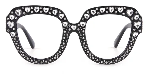 1556 Allegra Oval black glasses