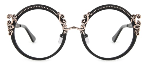 18028 Aphrodite Round black glasses