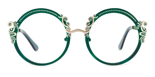 Green Round Retro Gorgeous Spring Hinges Eyeglasses | WhereLight