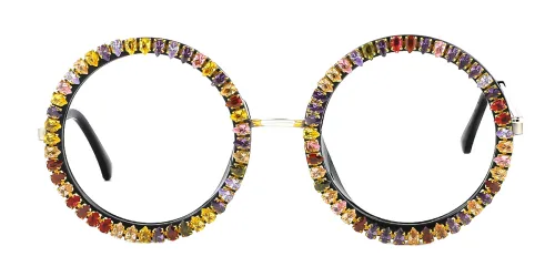 18090 Laise Round floral glasses