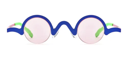 Blue Round Unique Custom Engraving Sunglasses | WhereLight