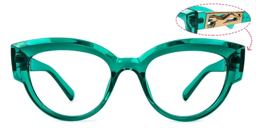 19034 Rene Cateye,Oval green glasses