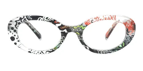 20102 Sheree Oval black glasses