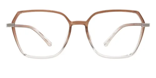 Brown Geometric Irregular Simple Classic Retro Super Light Eyeglasses | WhereLight