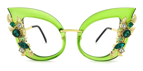 2233 JeanJeana Cateye, green glasses