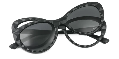 2350 Minreal Cateye,Oval black glasses