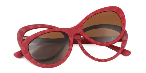 2350 Minreal Cateye,Oval red glasses