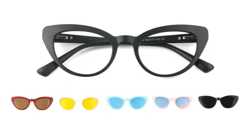 2351D Pearl Cateye black glasses