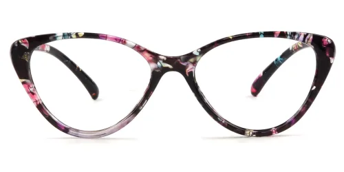 2383 Libby Cateye floral glasses